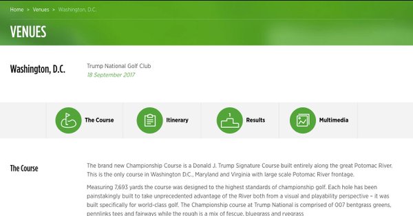 Photo published for Turkish Airlines Golf event at Trump Golf Course tees off emolumental problems